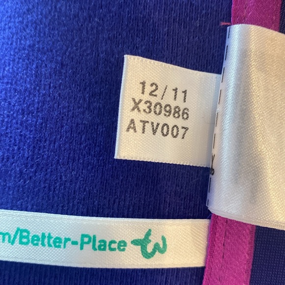 Vintage Adidas track suit top blue and purple three stripes workout layering - Picture 12 of 12